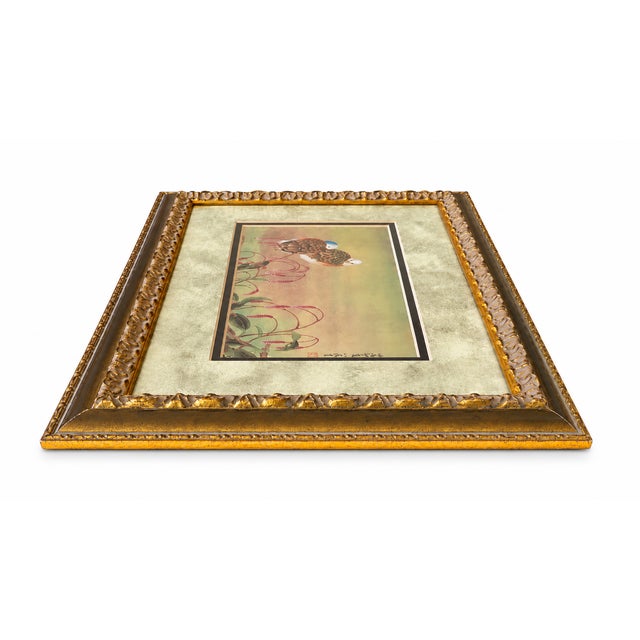 Framed Chinese Gongbi Bird & Botanical Art Bookplate Attributed to Cao Xiaomin, 2008 For Sale - Image 4 of 7