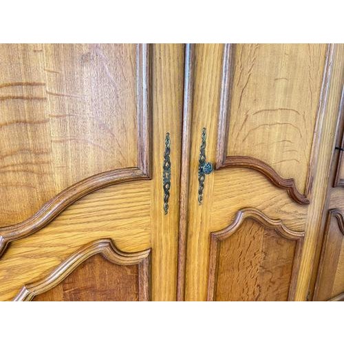 Vintage French Louis XVI Style 4-Door Carved Armoire For Sale - Image 9 of 12