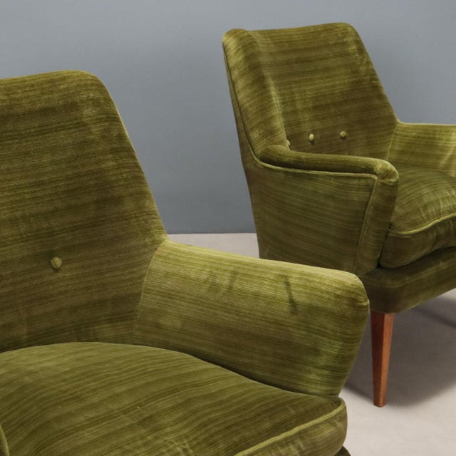 Vintage Green Lounge Chairs, 1950s For Sale - Image 3 of 10