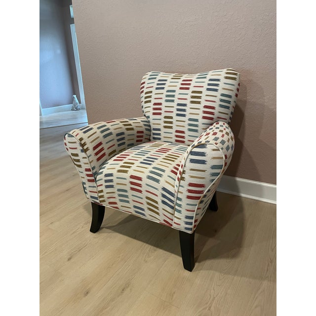 1990s Accent Chair in Multicolor Fabric For Sale - Image 9 of 9