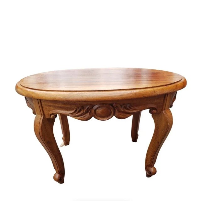 Amish Hand Crafted Solid Oval Red Oak Wood Desert Table Side Table, Circa 1970s For Sale - Image 10 of 10