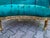 Wood 1980 French Artisan Louis XVI Gold Green Velvet Settee For Sale - Image 7 of 12
