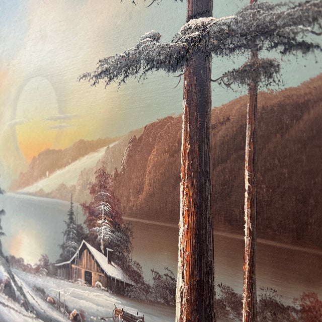 Royal Blue Late 20th Century Original Painting on Canvas by Don Sherman Landscape Signed Famed For Sale - Image 8 of 12