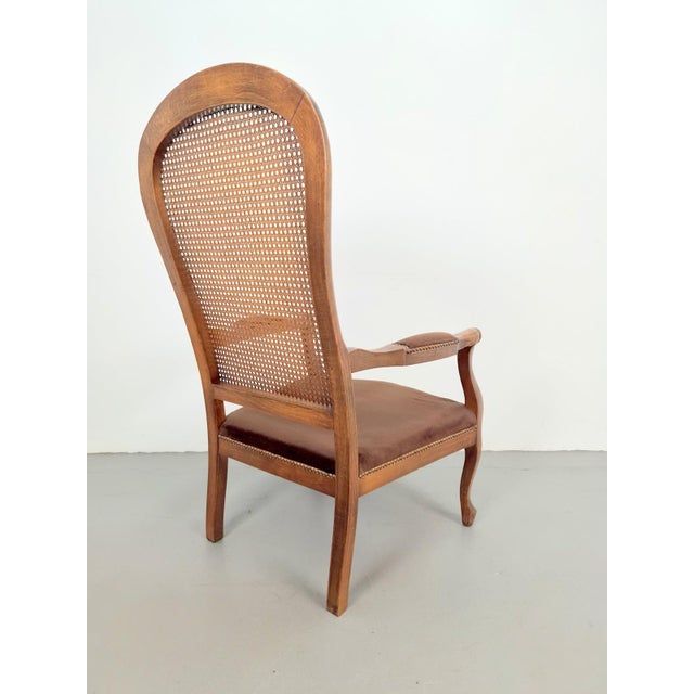 Wood Vintage French-Style Cane-Back Armchair, 1920 For Sale - Image 7 of 13