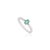 Green Classic Emerald & Diamond Solitaire Ring in 925 Sterling Silver - Size 7 For Sale - Image 8 of 11
