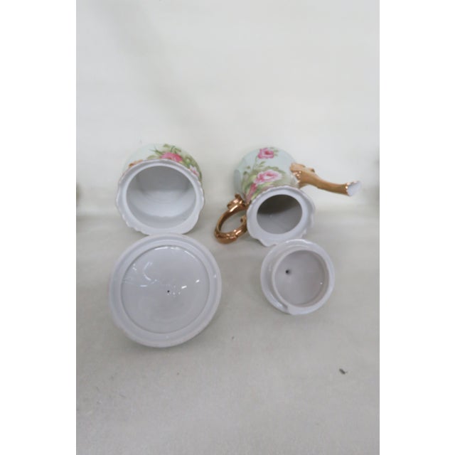 Letson China Heritage Rose Floral Painted 11 Piece Tea Set 4409b For Sale - Image 11 of 12