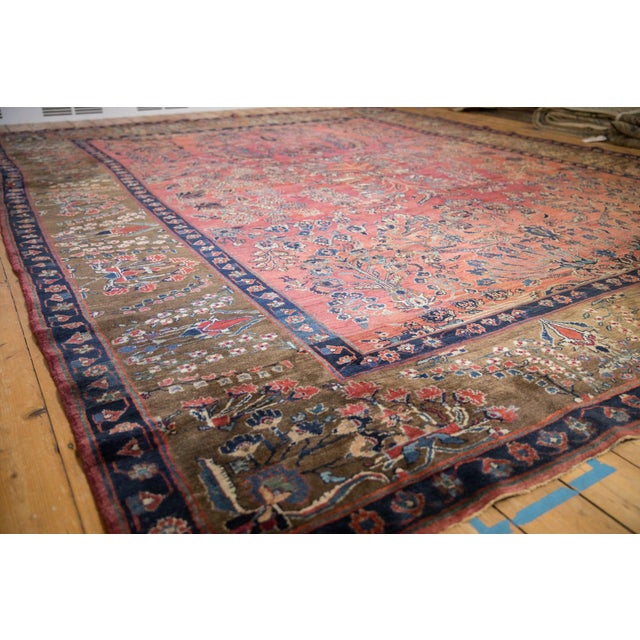 Antique Mohajeran Sarouk Carpet - 11' x 13'4" For Sale - Image 11 of 14