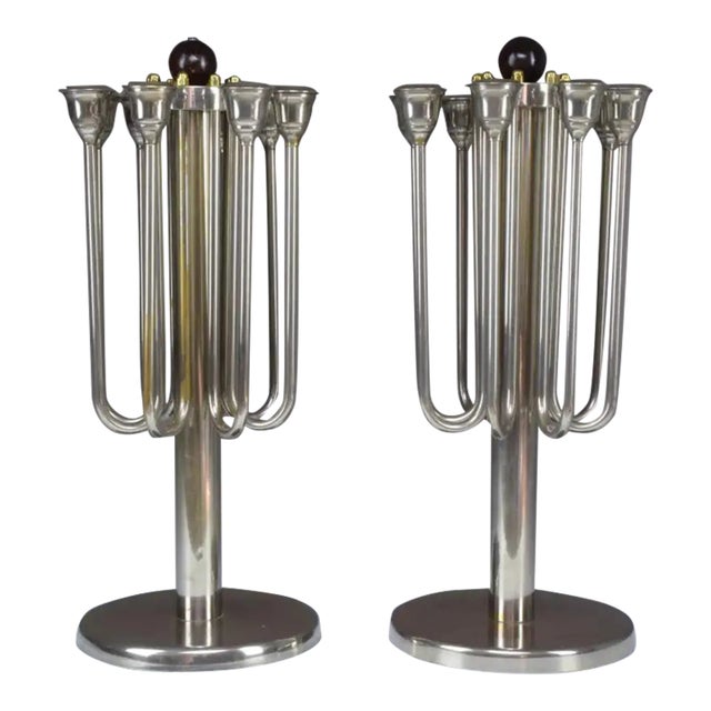 French Art Deco Candleholders, 1930s - a Pair For Sale