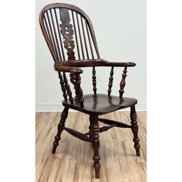 Antique Carved Wood Windsor Chair For Sale - Image 4 of 17