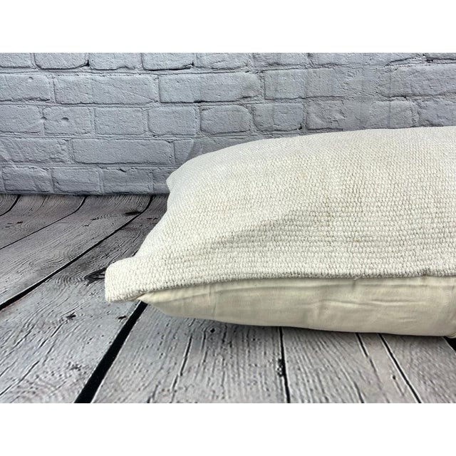 16 x 24 Hemp Pillow Turkish Cushion Natural White Pillow Cushion Cover For Sale - Image 4 of 4