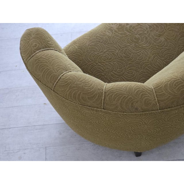Green Danish 2-Seater Banana Sofa in Velour and Beech, 1960s For Sale - Image 8 of 18