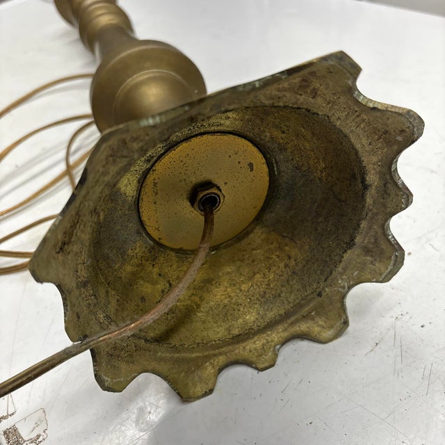 Brass Vintage Solid Brass Table Lamp For Sale - Image 8 of 11