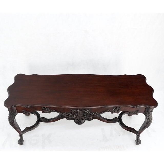 Carved Mahogany Regency Style Console Sofa Hall Table For Sale - Image 6 of 12