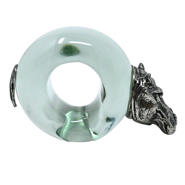 Vintage Makoulpa Safari Napkin Rings Set of 6 | Recycled Ngwenya Glass & Pewter African Wildlife Animals | Sustainable Ethical Nature Gift For Sale - Image 13 of 17