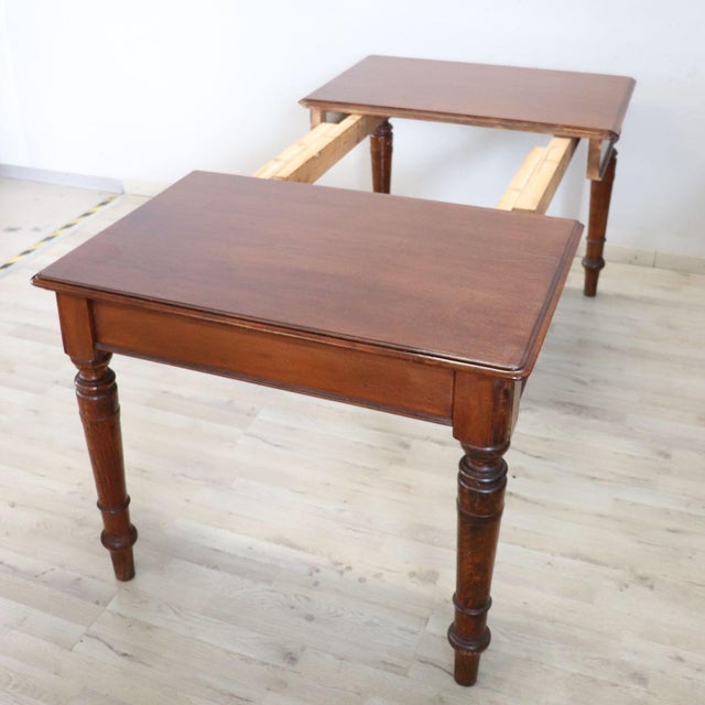 20th Century Extendable Dining Table in Walnut and Oak Wood For Sale - Image 13 of 15