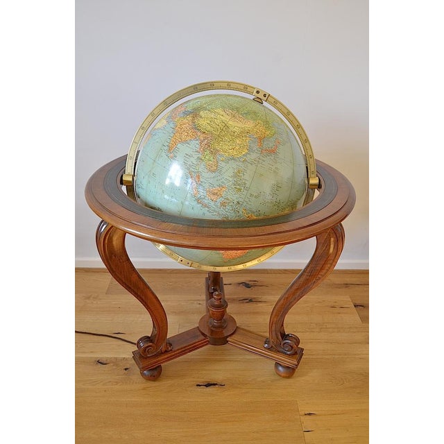 Blue Illuminated Standing Globe from Columbus Verlag, 1950s For Sale - Image 8 of 18