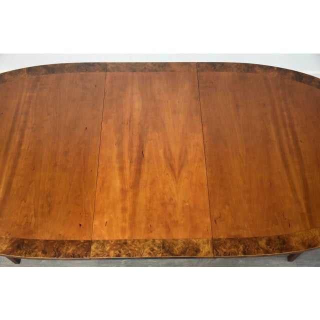 Directional Cherry and Burl Oval Table by Directional For Sale - Image 4 of 10