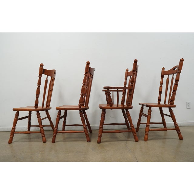 Vintage Tell City Early American Colonial Solid Wood Dining Chairs (Set of 8) For Sale - Image 13 of 17