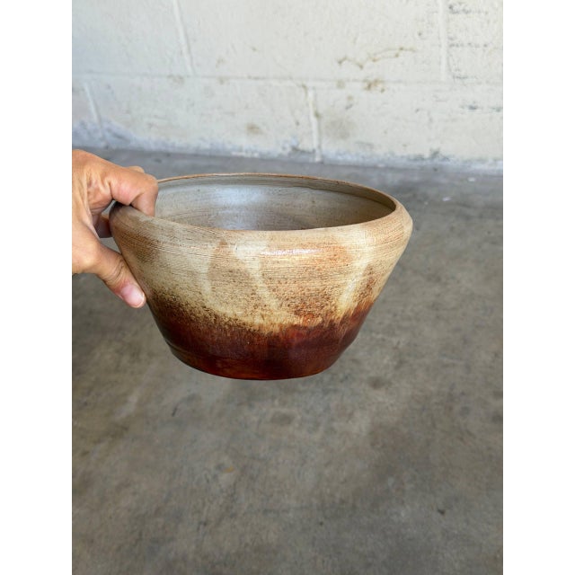 Studio Ceramic Light Brown Gradient Bowl 1960s Mid-Century Modern For Sale - Image 4 of 10