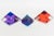 This set of 3 brilliant jewel toned lucite pyramid sculptures are a fabulous decorative object for your home. Two of them...