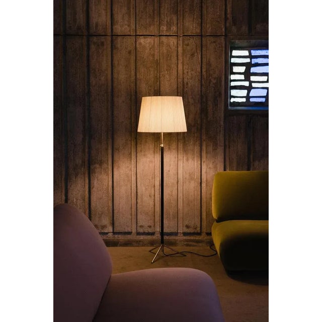 Black and Brass Pie De Salón G1 Floor Lamp by Jaume Sans For Sale - Image 4 of 8