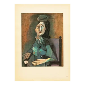 1946 After Pablo Picasso, "Portrait" Second Edition Period Parisian Offset Lithograph