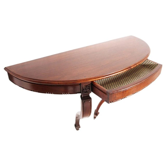 Traditional Venetian Empire Console in Carved Walnut attributed to Bassanos Ebanistery, 1920s For Sale - Image 3 of 7