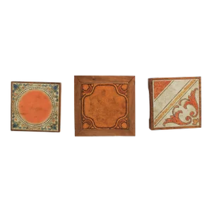 Vintage Wood & Tile Trivets S/3