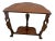 Vintage Demilune Console Half Moon Table, Walnut Top, Bottom Shelf, Carved Swan For Sale In Palm Springs - Image 6 of 12