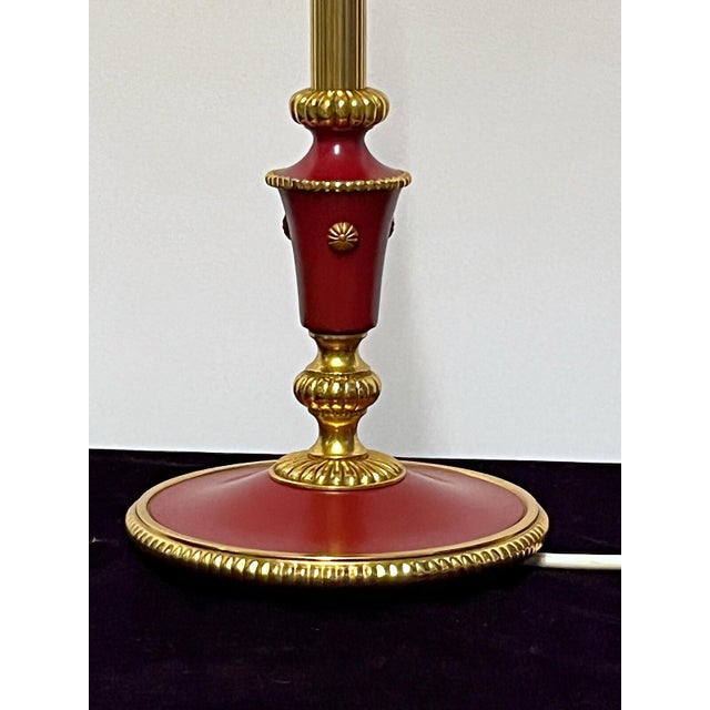 Empire Brass Table Lamp with Fabric Shade from Unbekannt, 1960s For Sale - Image 11 of 11