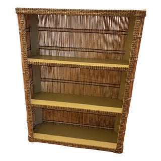 Vintage MCM Bamboo Shelf Boho Book Shelf For Sale