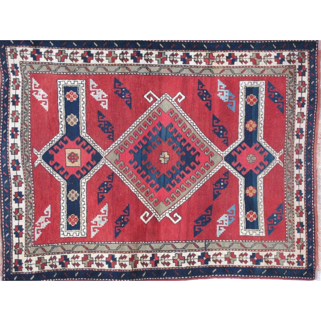 Wool on wool pile genuine hand made antique Russian Daghestan-