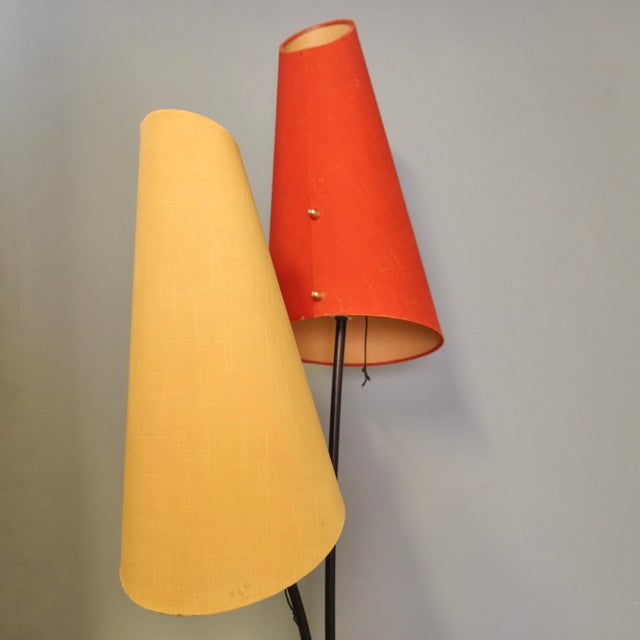 Mid-Century Modern German Floor Lamp with Two Shades, 1950s For Sale - Image 12 of 13