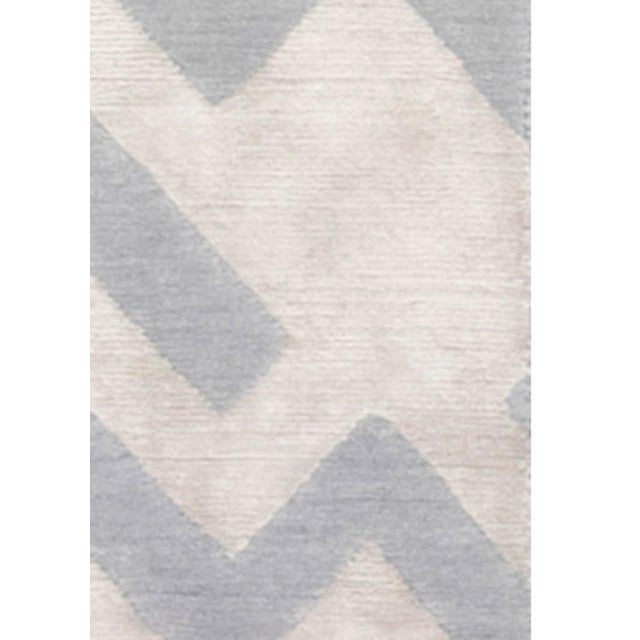 Modern Modern Geometric Hand-Knotted Silk & Wool Runner by Doris Leslie Blau For Sale - Image 3 of 6