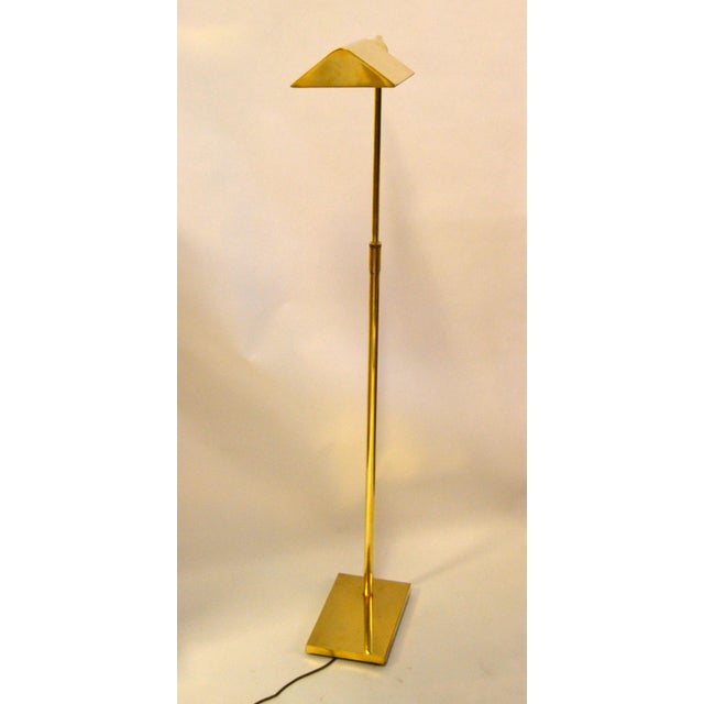 1970s 1970s Mid-Century Modern Original Koch & Lowy Pharmacy Lamp Brass Steel Floor Lamp For Sale - Image 5 of 17