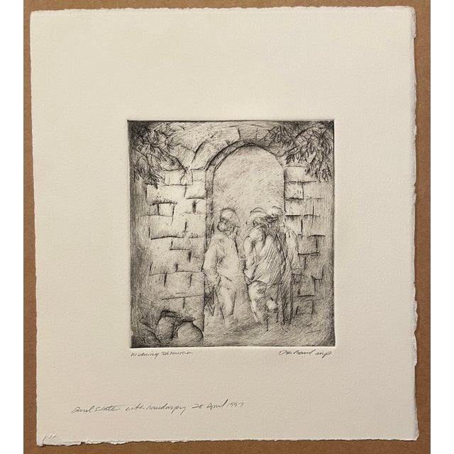 1997 David Baird "Morning Discussion" etching on paper, pencils signed, titled and marked as a second state proof....