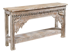 Vintage Carved Cream Console, 1940s