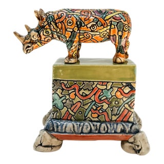 Ron Carlson, "Rhino With Plinth" For Sale