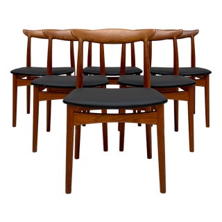 Mid-Century Danish Teak Model 112 Dining Chairs by Erik Wørts for Vamo Sønderborg, 1960s, Set of 6 For Sale