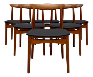 Mid-Century Danish Teak Model 112 Dining Chairs by Erik Wørts for Vamo Sønderborg, 1960s, Set of 6