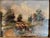 This listing is for a 19th century Italian pastoral landscape painting. The painting depicts a flock of sheep amongst...
