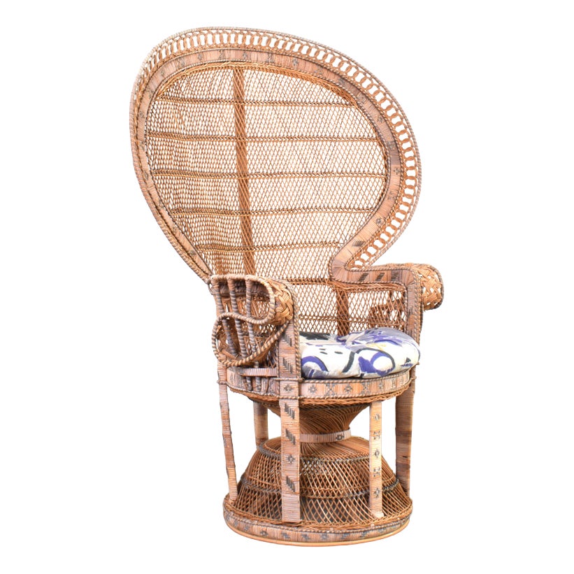 Mid-Century Modern Emmanuelle Wicker Peacock Chair from Kok Maison ...