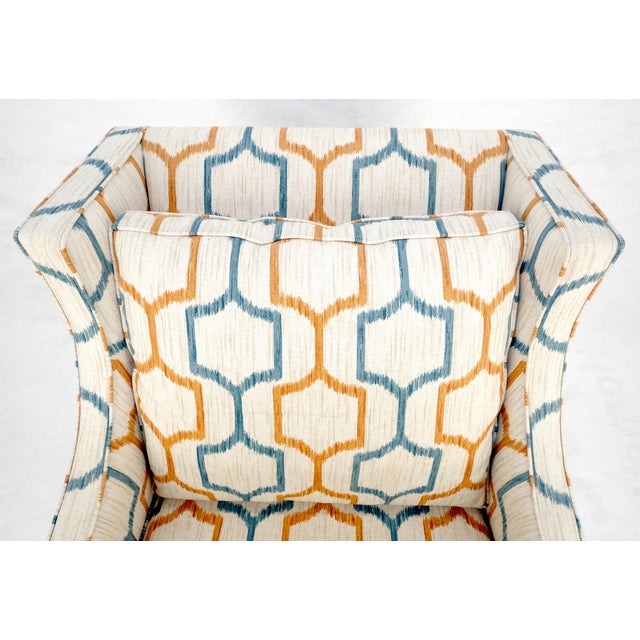 Late 20th Century Mid Century Modern Funky Abstract Upholstery Arm Wing Chair MINT For Sale - Image 5 of 15