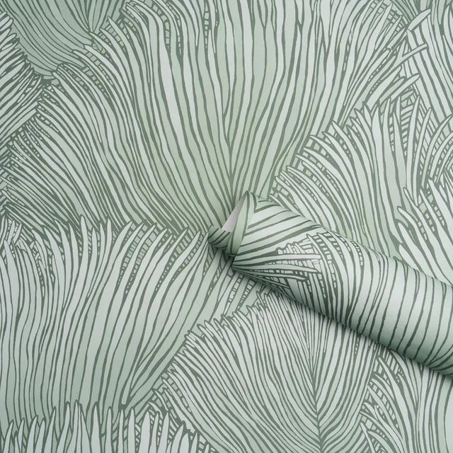 Schumacher SAMPLE - Schumacher Fondale Wallpaper In Mineral For Sale - Image 4 of 4