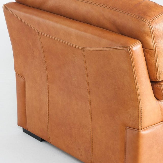 Camel-Colored Leather Armchair from Roche Bobois, France, 1980s For Sale - Image 9 of 18