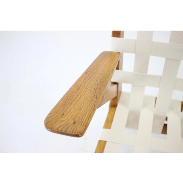 Beige Oak Armchair from Krásná Jizba, Czechoslovakia, 1960s For Sale - Image 8 of 10