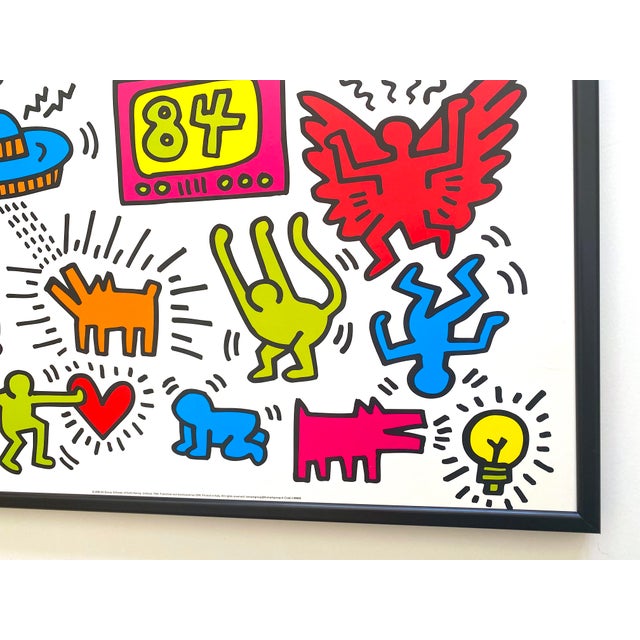 Keith Haring Estate Vintage 1999 Offset Lithograph Print Framed Pop Art Poster " Untitled 84 " 1984 For Sale - Image 12 of 13