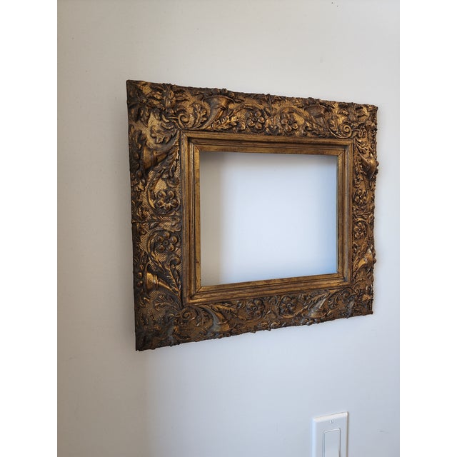 American Antique American Carved Gilt Wood Frame For Sale - Image 3 of 10