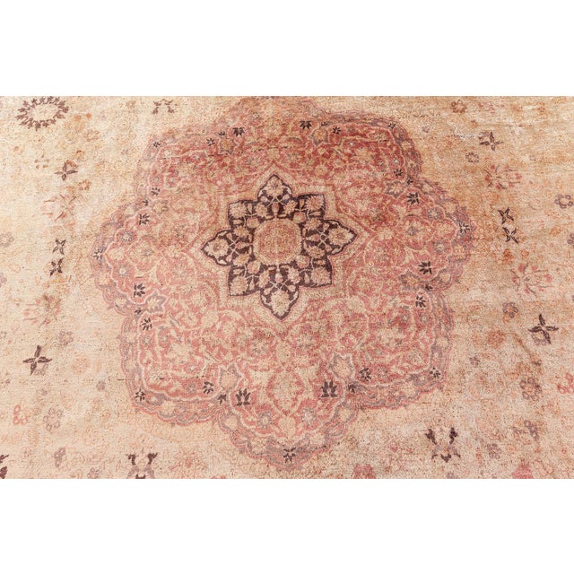 Antique Turkish Sivas Animal Botanic Brown Handmade Wool Carpet For Sale - Image 10 of 10