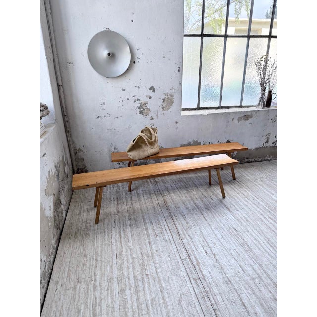 Mountain Furniture Benches in Pine and Oak in the style of Malmvall, 1950s, Set of 2 For Sale - Image 15 of 18